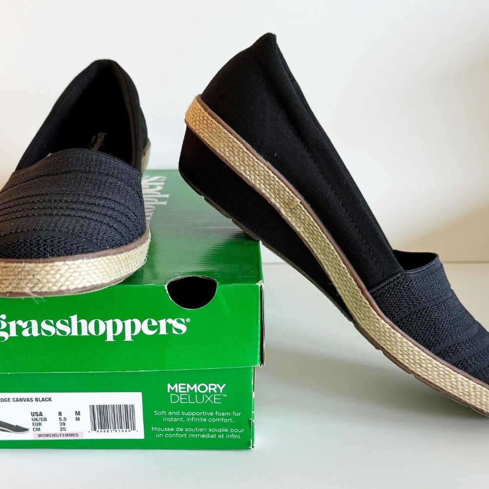 NIB Grasshoppers Quinn Wedge Canvas Wedges - Women's Size US 8 Espadrilles